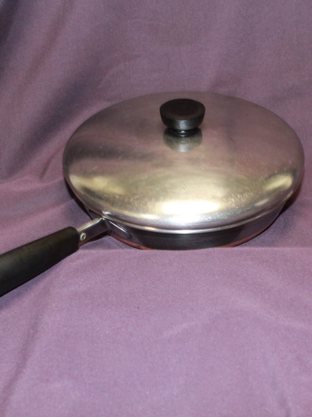 Revere Ware 1801 Copper Bottom 9 In Fry Pan With Lid - Rome NY USA
